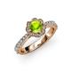 3 - Florus Peridot and Diamond Halo Engagement Ring 