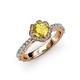 3 - Florus Yellow Sapphire and Diamond Halo Engagement Ring 