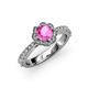 3 - Florus Pink Sapphire and Diamond Halo Engagement Ring 