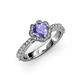 3 - Florus Tanzanite and Diamond Halo Engagement Ring 