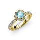 3 - Florus Aquamarine and Diamond Halo Engagement Ring 