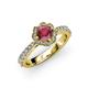 3 - Florus Rhodolite Garnet and Diamond Halo Engagement Ring 
