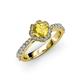 3 - Florus Yellow Sapphire and Diamond Halo Engagement Ring 