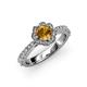 3 - Florus Citrine and Diamond Halo Engagement Ring 