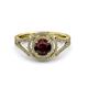 3 - Elle Red Garnet and Diamond Double Halo Engagement Ring 