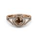 3 - Elle Smoky Quartz and Diamond Double Halo Engagement Ring 
