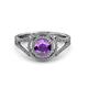 3 - Elle Amethyst and Diamond Double Halo Engagement Ring 