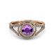 3 - Elle Amethyst and Diamond Double Halo Engagement Ring 