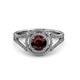 3 - Elle Red Garnet and Diamond Double Halo Engagement Ring 