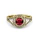 3 - Elle Ruby and Diamond Double Halo Engagement Ring 