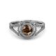 3 - Elle Smoky Quartz and Diamond Double Halo Engagement Ring 