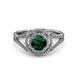 3 - Elle Emerald and Diamond Double Halo Engagement Ring 