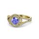1 - Elle Tanzanite and Diamond Double Halo Engagement Ring 