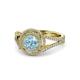 1 - Elle Aquamarine and Diamond Double Halo Engagement Ring 