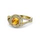 1 - Elle Citrine and Diamond Double Halo Engagement Ring 