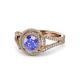 1 - Elle Tanzanite and Diamond Double Halo Engagement Ring 