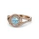 1 - Elle Aquamarine and Diamond Double Halo Engagement Ring 