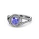 1 - Elle Tanzanite and Diamond Double Halo Engagement Ring 