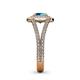 5 - Elle London Blue Topaz and Diamond Double Halo Engagement Ring 