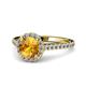 1 - Miah Citrine and Diamond Halo Engagement Ring 