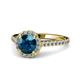 1 - Miah Blue and White Diamond Halo Engagement Ring 