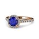 1 - Miah Blue Sapphire and Diamond Halo Engagement Ring 