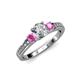 2 - Dzeni Diamond and Pink Sapphire Three Stone Engagement Ring 