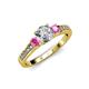 2 - Dzeni Diamond and Pink Sapphire Three Stone Engagement Ring 