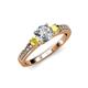 2 - Dzeni Diamond and Yellow Sapphire Three Stone Engagement Ring 