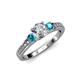 2 - Dzeni Diamond and London Blue Topaz Three Stone Engagement Ring 