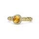 1 - Riona Signature Citrine and Diamond Halo Engagement Ring 