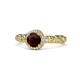 1 - Riona Signature Red Garnet and Diamond Halo Engagement Ring 