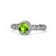 1 - Riona Signature Peridot and Diamond Halo Engagement Ring 