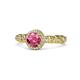 1 - Riona Signature Pink Tourmaline and Diamond Halo Engagement Ring 