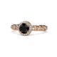 1 - Riona Signature Black and White Diamond Halo Engagement Ring 