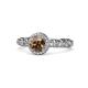 1 - Riona Signature Smoky Quartz and Diamond Halo Engagement Ring 