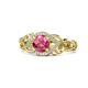 1 - Fineena Signature Pink Tourmaline and Diamond Engagement Ring 
