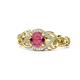 1 - Fineena Signature Rhodolite Garnet and Diamond Engagement Ring 