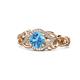 1 - Fineena Signature Blue Topaz and Diamond Engagement Ring 