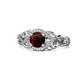 1 - Fineena Signature Red Garnet and Diamond Engagement Ring 