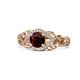 1 - Fineena Signature Red Garnet and Diamond Engagement Ring 
