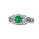 1 - Fineena Signature Emerald and Diamond Engagement Ring 