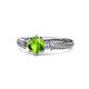 1 - Lucine Signature Three Stone with Side Diamond Engagement Ring 