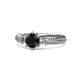 1 - Lucine Signature Three Stone with Side Diamond Engagement Ring 