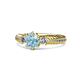 1 - Lucine Signature Three Stone with Side Diamond Engagement Ring 