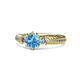 1 - Lucine Signature Three Stone with Side Diamond Engagement Ring 