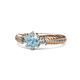 1 - Lucine Signature Three Stone with Side Diamond Engagement Ring 