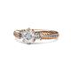1 - Lucine Signature Three Stone with Side Diamond Engagement Ring 