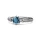 1 - Lucine Signature Three Stone with Side Diamond Engagement Ring 