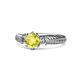 1 - Lucine Signature Three Stone with Side Diamond Engagement Ring 